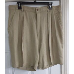 Tommy Bahama Size 36 100% Silk‎ Pleated Brown T8800 Slacks Shorts